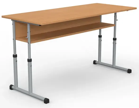 Стіл учнівський двомісний прямі кути кругла труба №4-7/1200х500 МФ Вересень